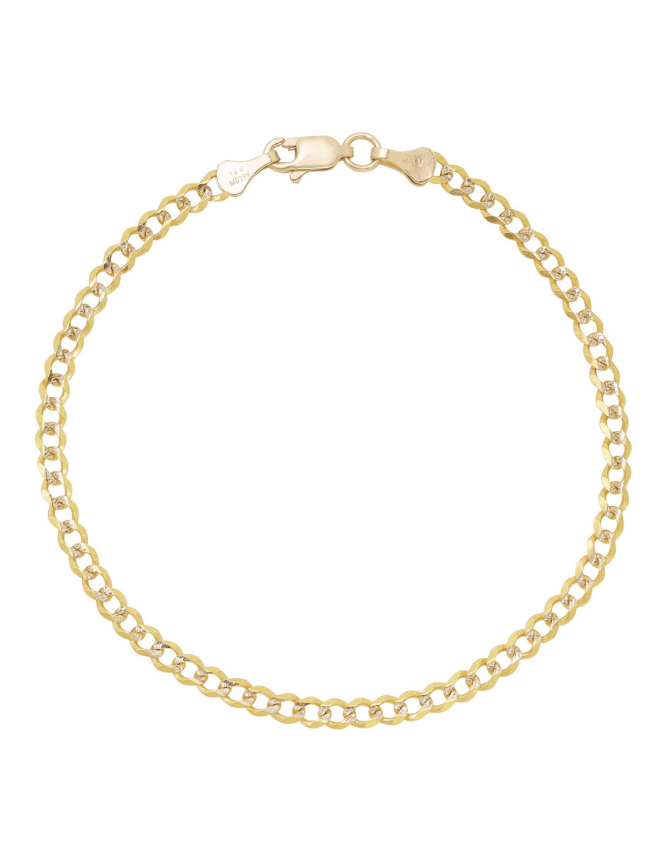 Pulsera de oro 14 K con acabado pavé