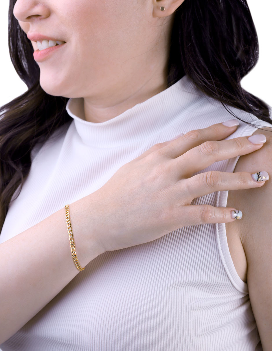 Pulsera de oro 14 K con acabado pavé 4