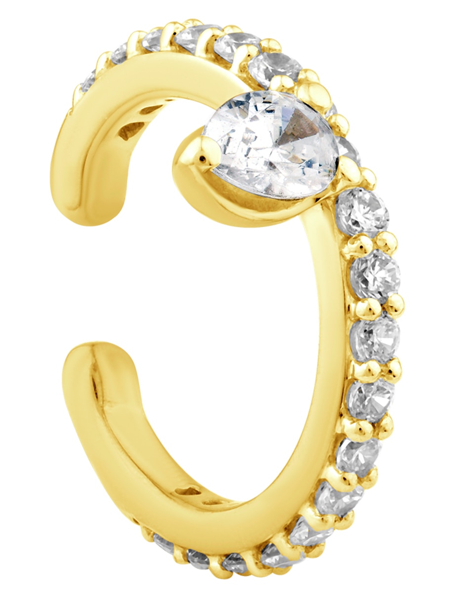 Aretes de gota 32 Ptosfashion de oro con acabado pavé zafiro 2