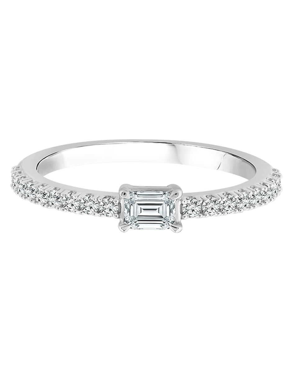 Anillo 14 k de oro cristal brillante
