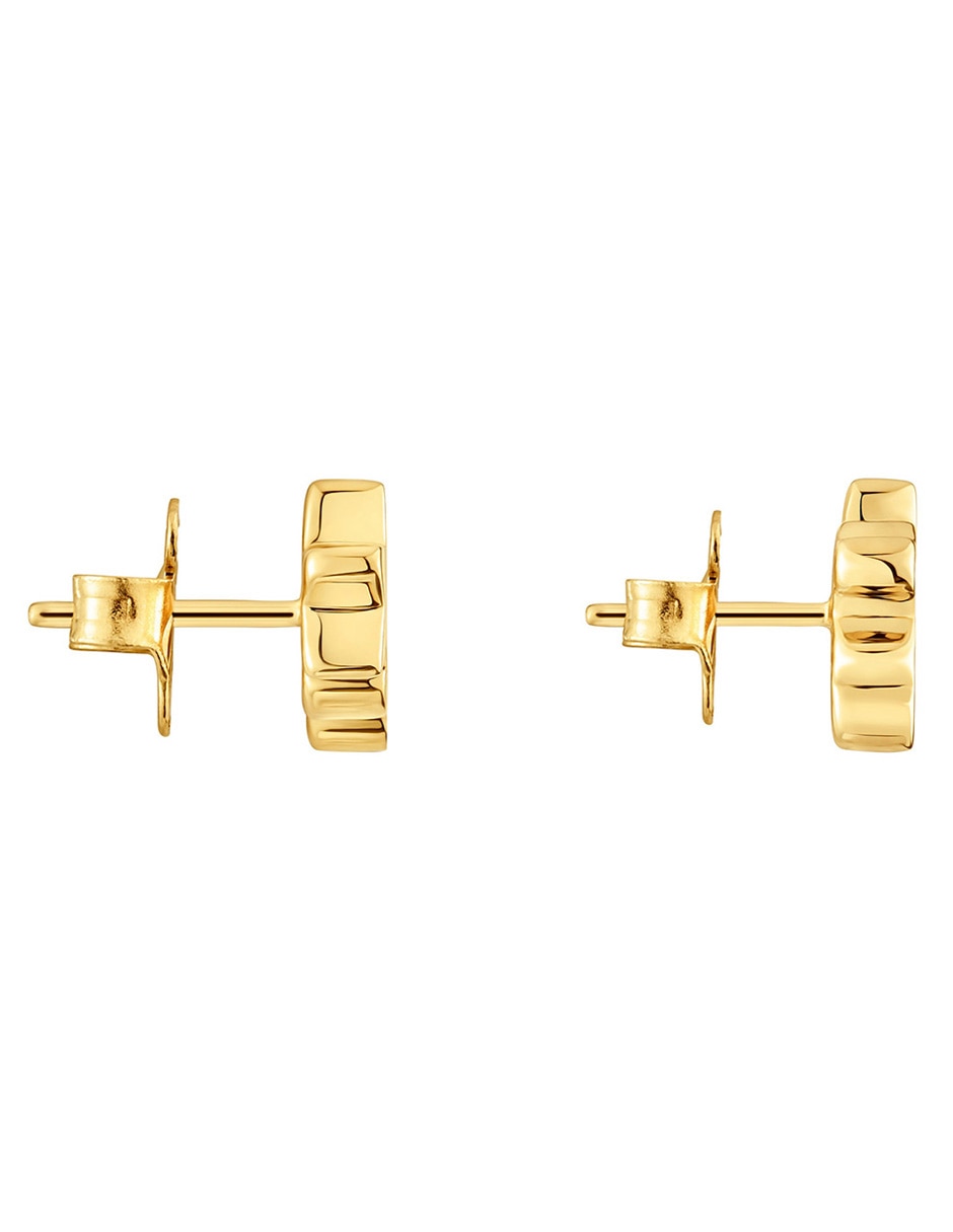 Broqueles de oso 1950 de plata P 925 con acabado baño de oro diamante 2