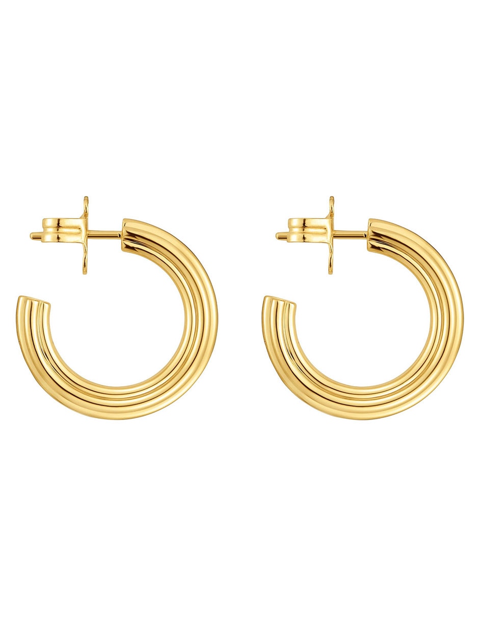 Aretes de aro 1950 de plata P 925 con acabado baño de oro 2