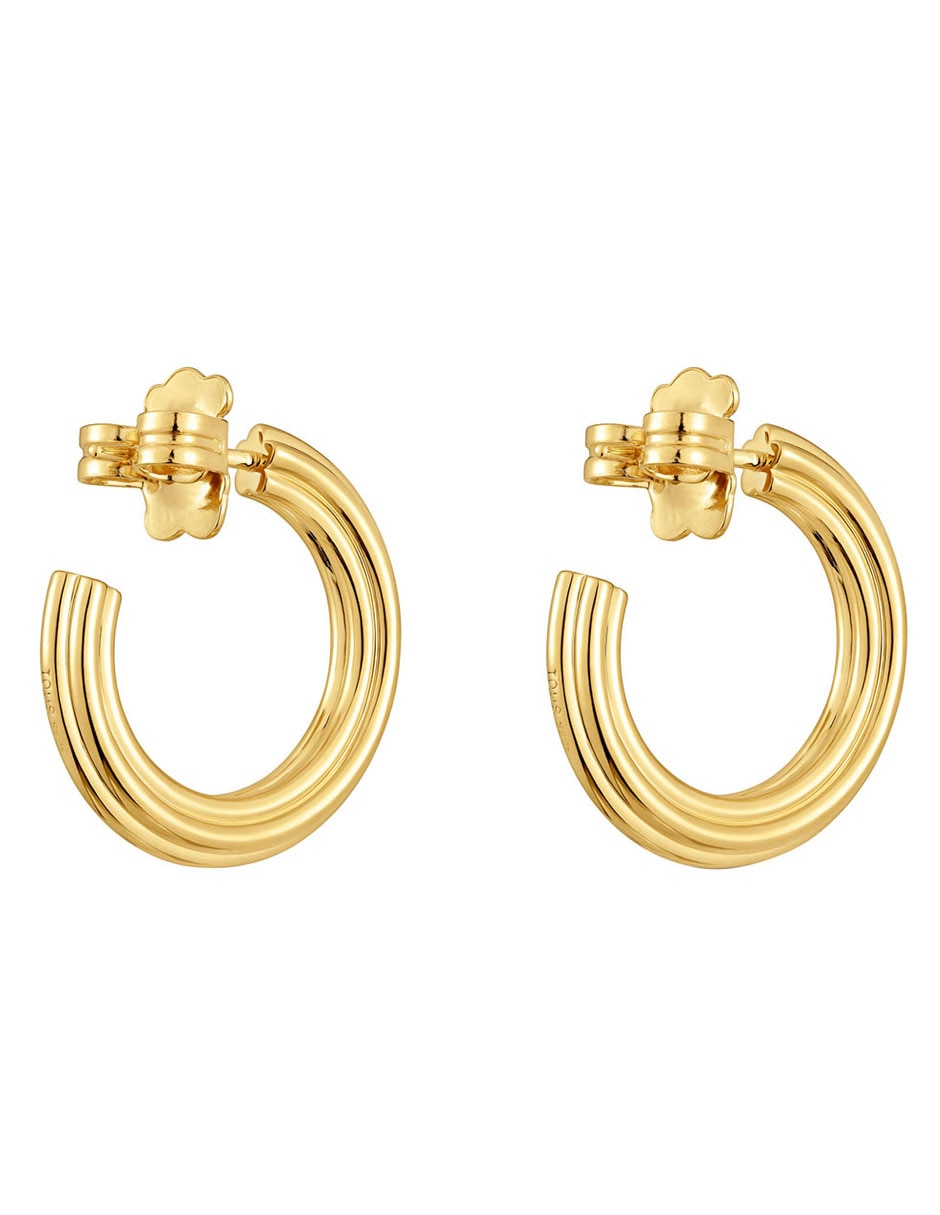 Aretes de aro 1950 de plata P 925 con acabado baño de oro 3