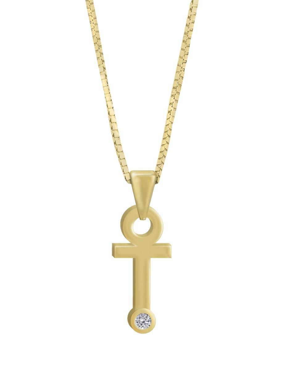 Colgante Y Dije de letras gardenia de oro amarillo 14 K