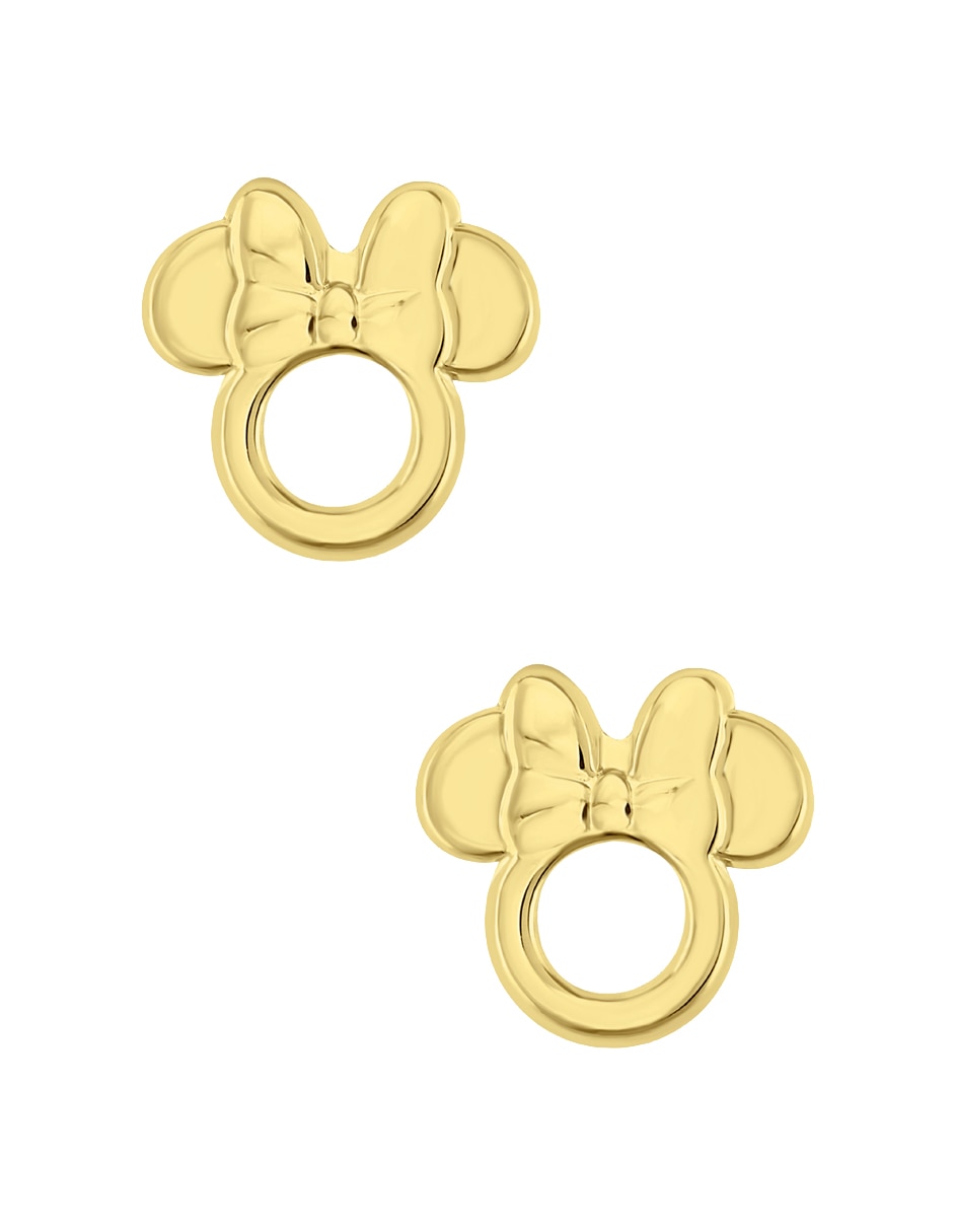 Broqueles Disney de oro amarillo 14 K con acabado brillante