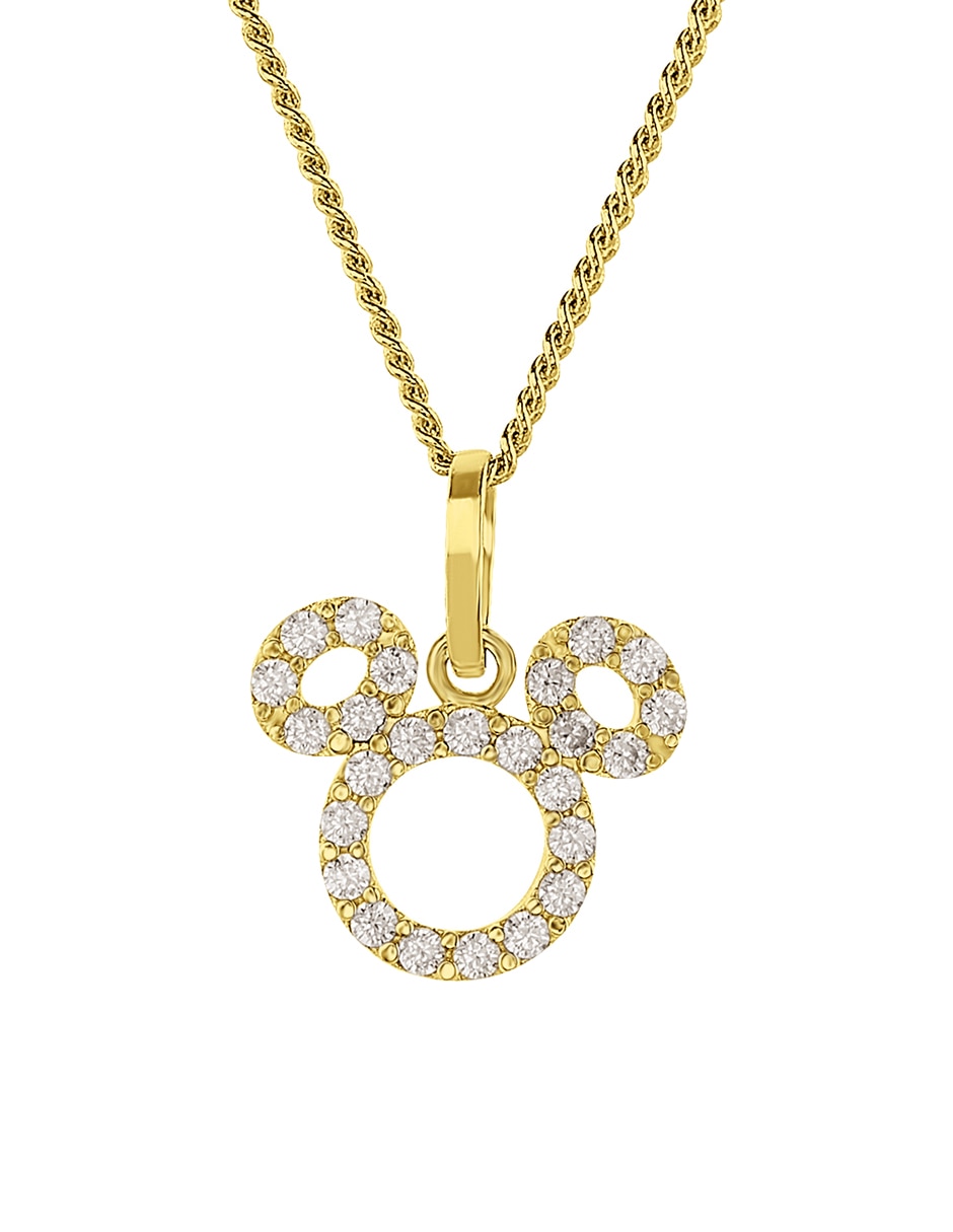 Collar Mickey Mouse Disney de oro amarillo 14 K Collar Mickey Mouse Disney de oro amarillo 14 K