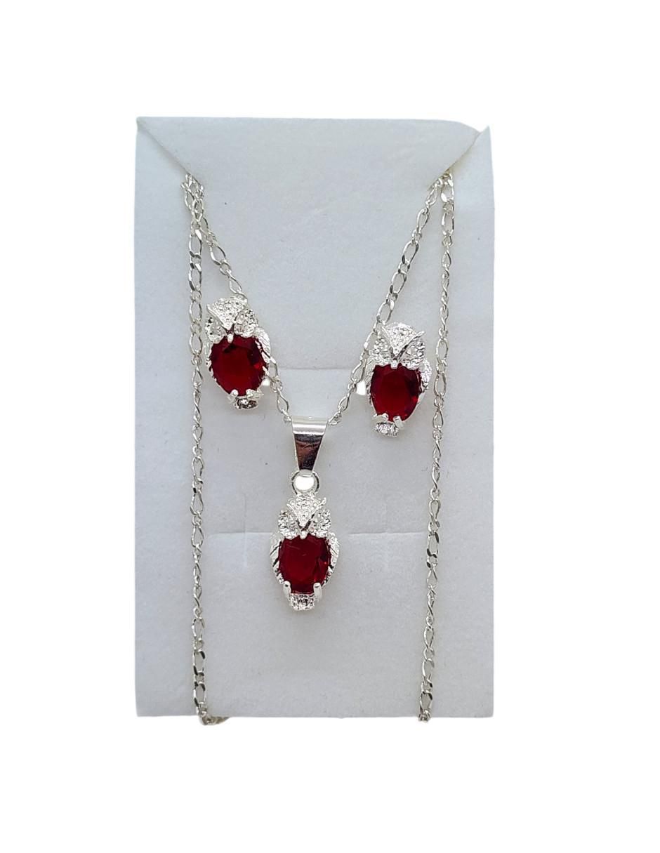 Aretes y collar de búho Ave Nocturna de plata P925 zirconia 3
