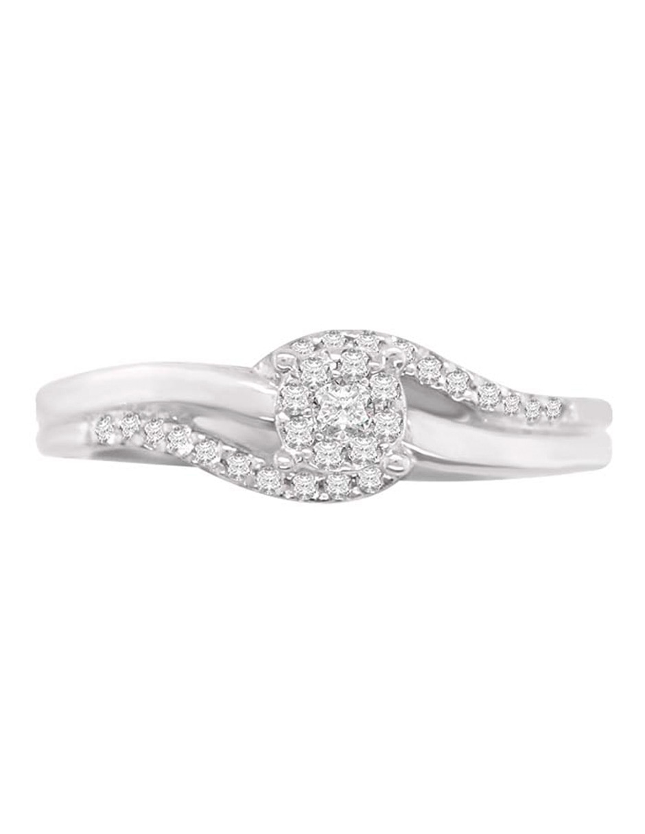 Solitario de oro blanco 14 k Mabel diamante