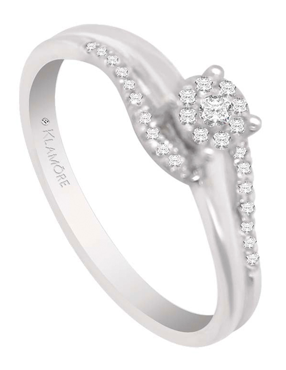 Solitario de oro blanco 14 k Mabel diamante 4