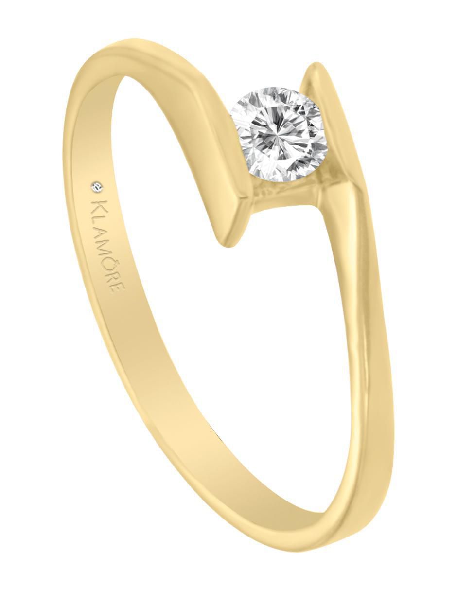 Solitario de oro 14 k Arlene diamante 3