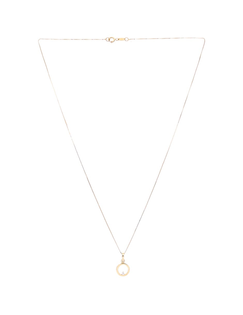Colgante Y Dije circular de oro 14 K circonita 2