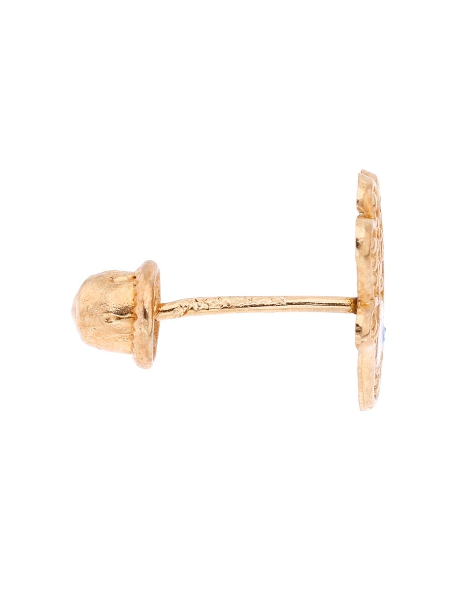 Broqueles de mano de fátima de oro 14 k con acabado brillante 3