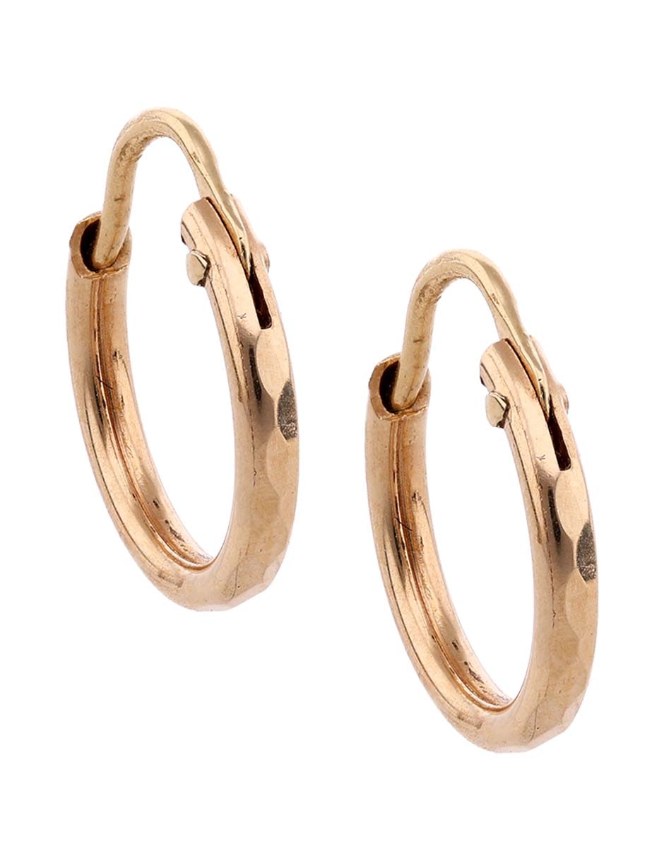Arracadas de oro amarillo 14 k con acabado pulido 2