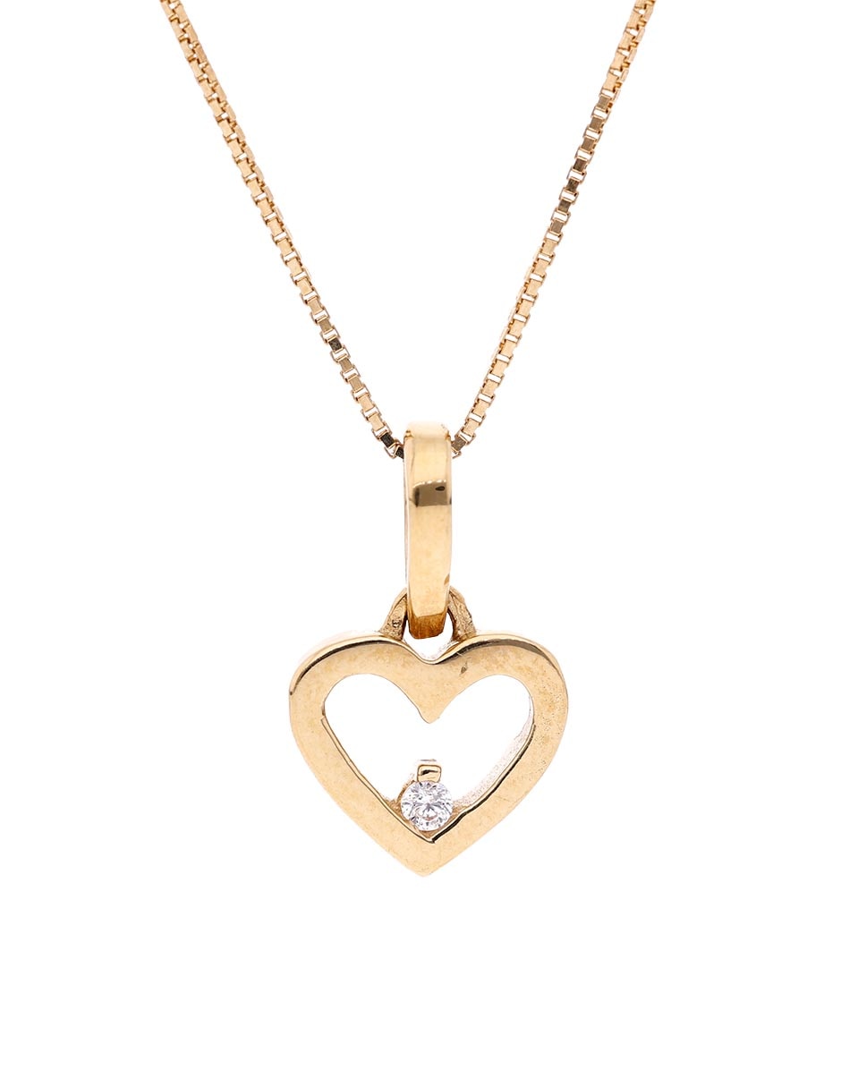 Collar con dije de corazón de oro 14 K Collar con dije de corazón de oro 14 K