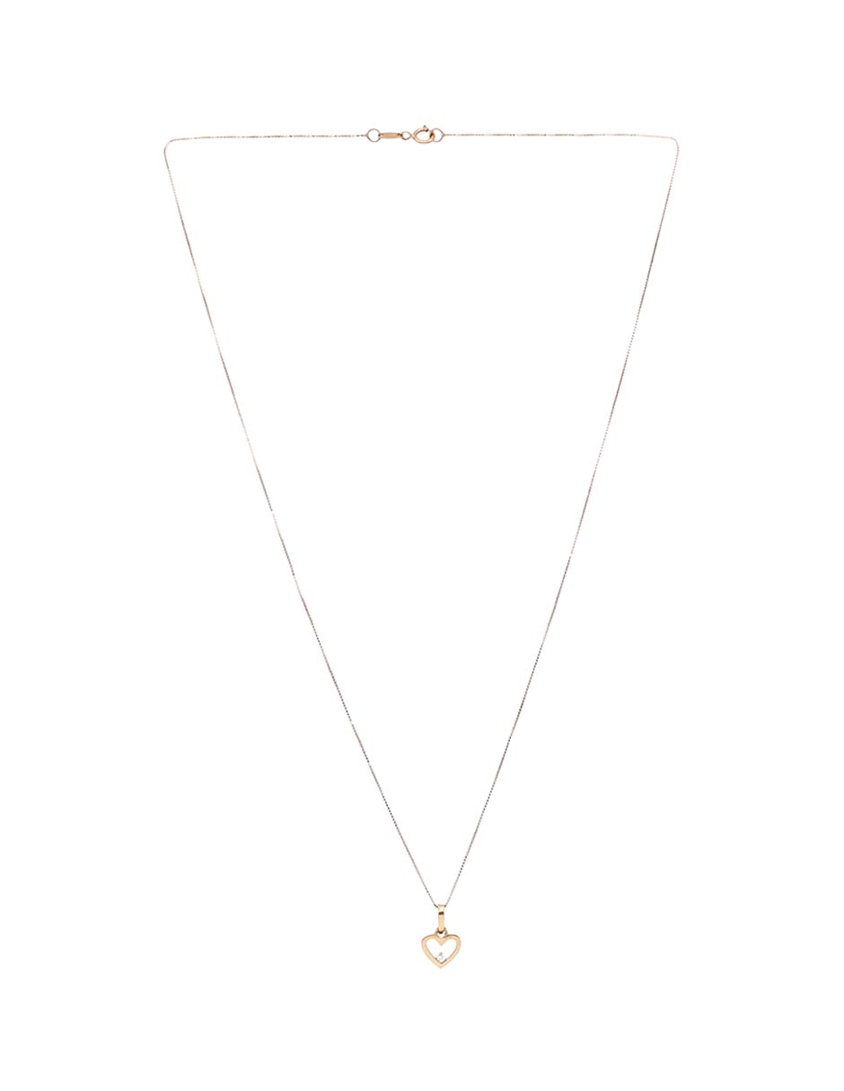 Collar con dije de corazón de oro 14 K 2