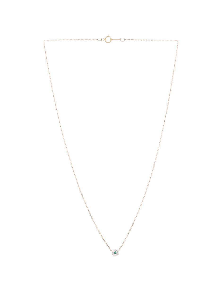 Collar con dije de flor de oro 14 K 2