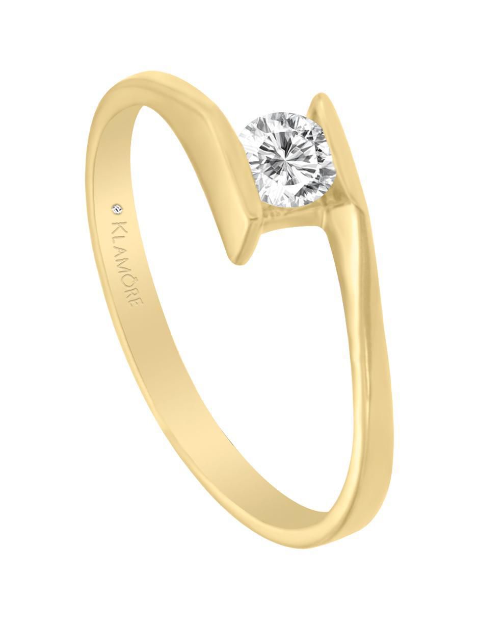 Solitario "de" oro 14 k klamore arlene diamante