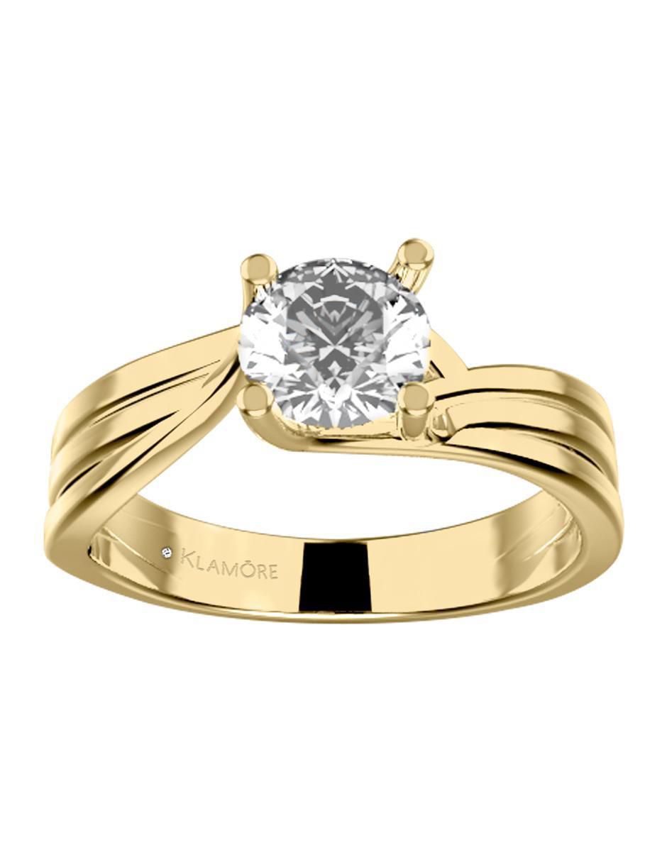 Solitario de oro 14 k Melanie diamante