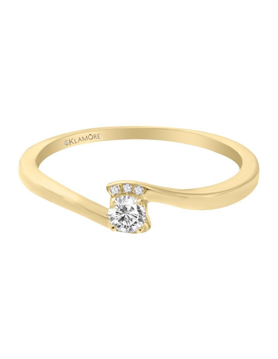 Solitario de oro 14 k Adora diamante