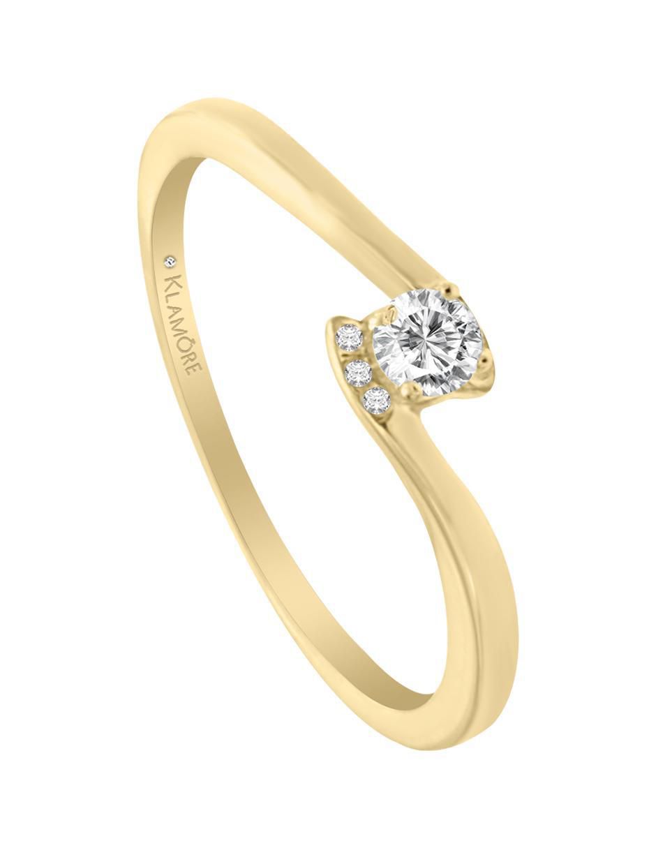 Solitario "de" oro 14 k klamore adora diamante