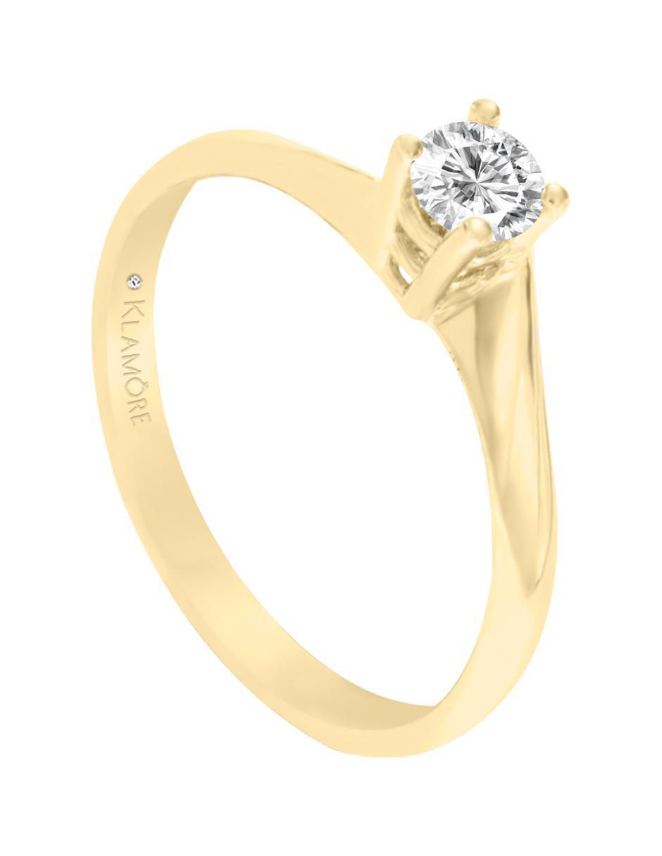 Solitario "de" oro 14 k klamore danya diamante