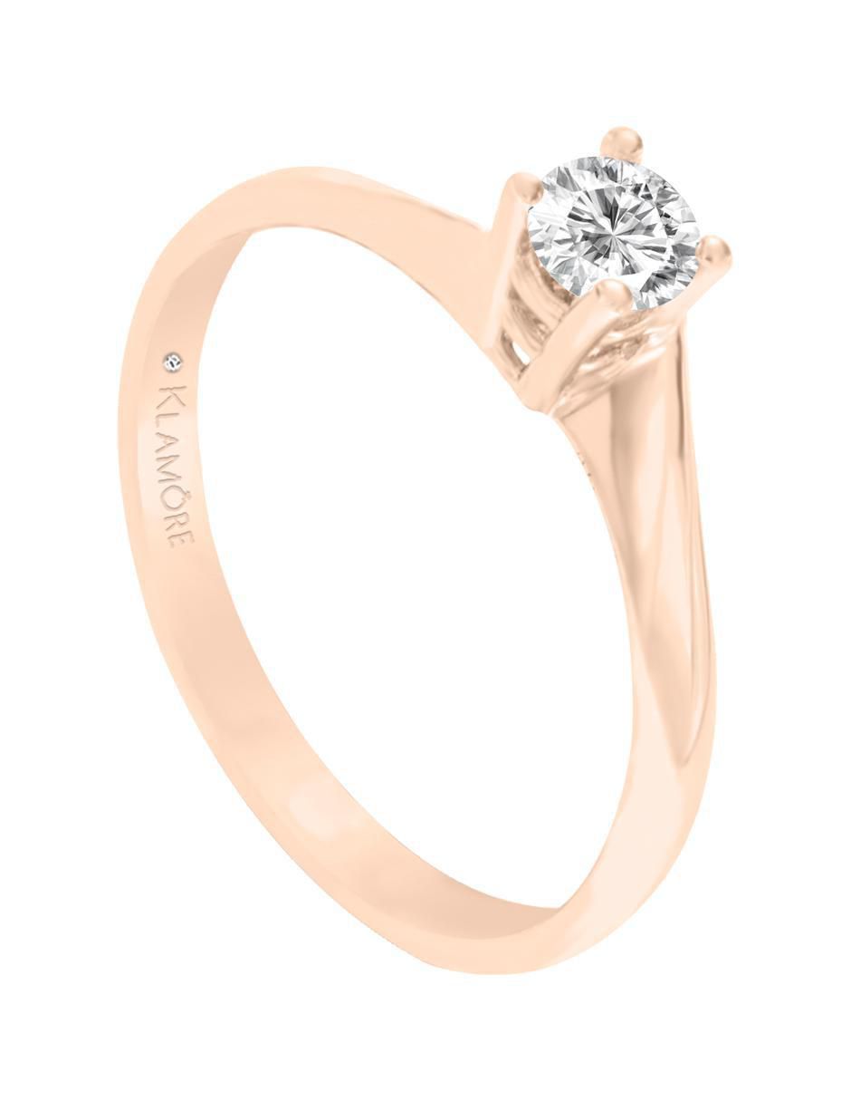Solitario de oro 14 k Danya diamante 3