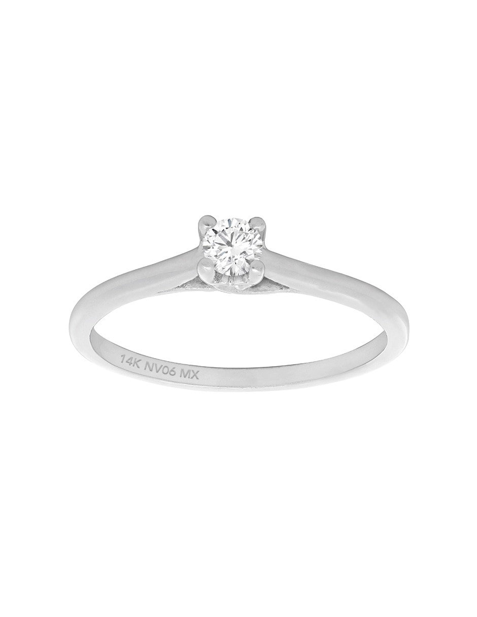 Solitario de oro 14 k diamante