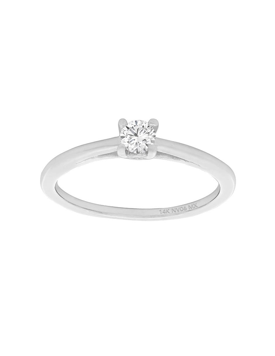 Solitario de oro 14 k diamante