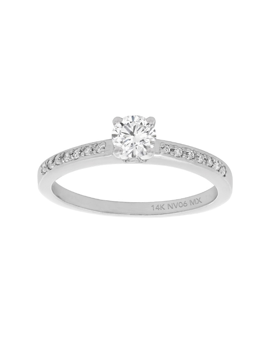 Solitario de oro 14 k diamante