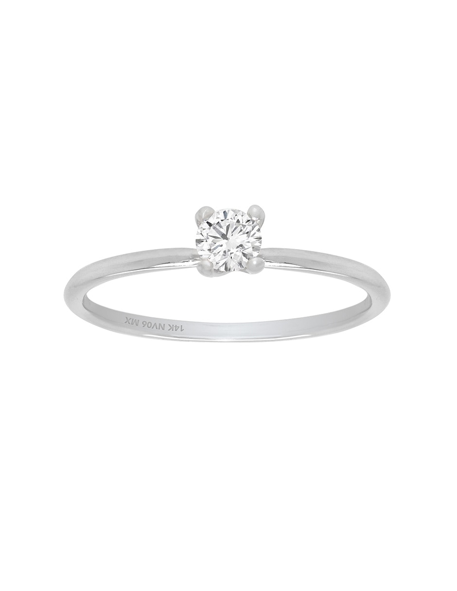 Solitario de oro 14 k diamante