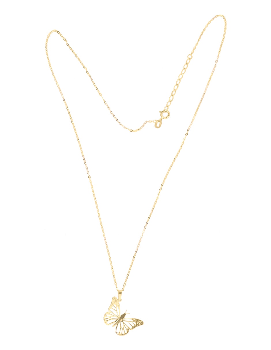 Collar con dije de mariposa de oro amarillo 14 K 2