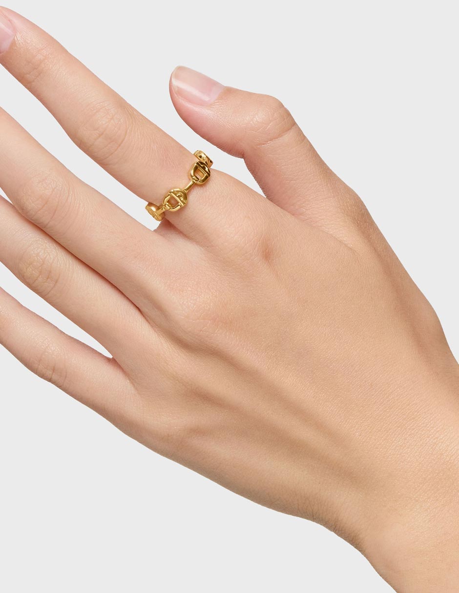 Anillo Manifesto de plata P 925 con acabado baño de oro 4