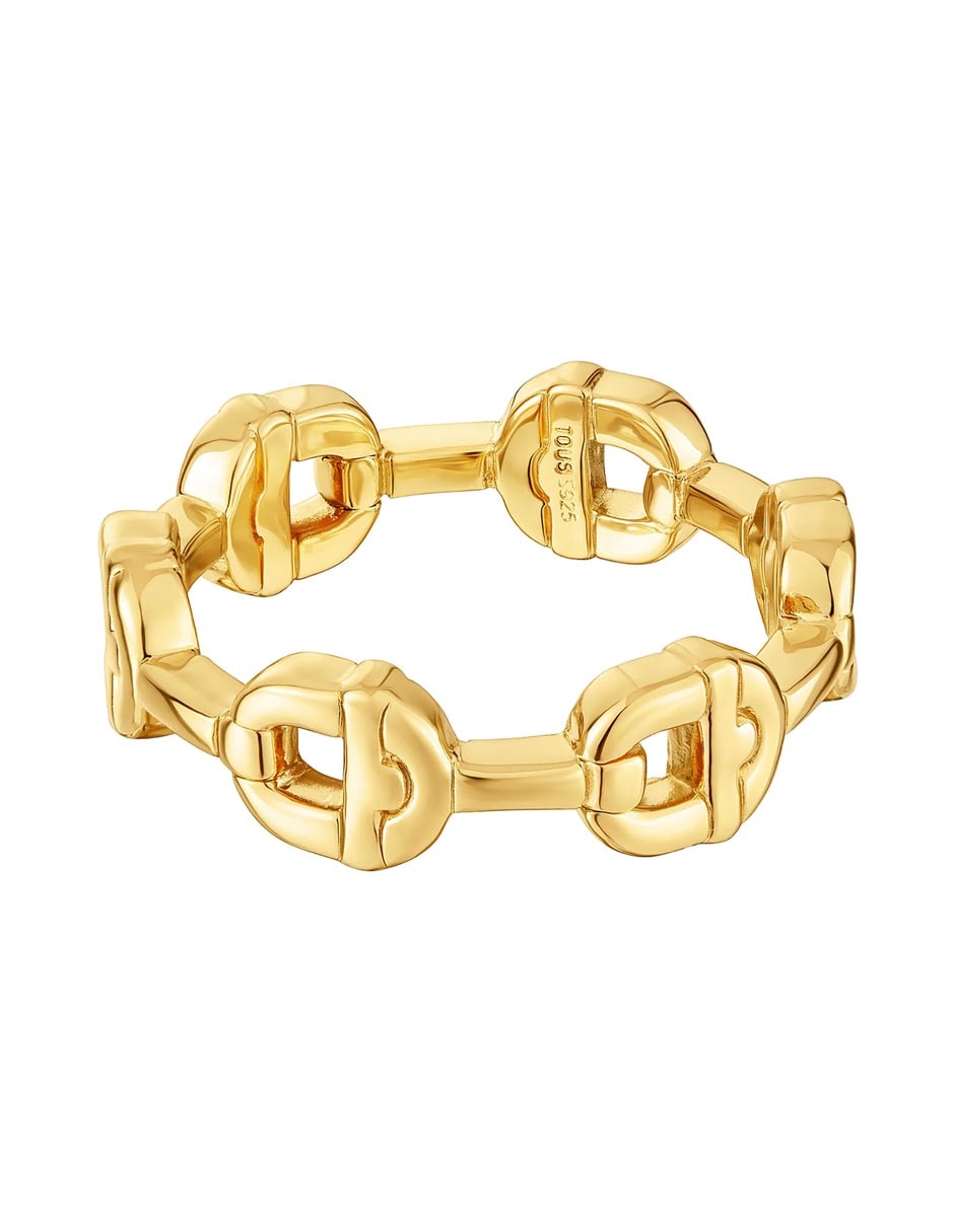 Anillo Manifesto de plata P 925 con acabado baño de oro 6