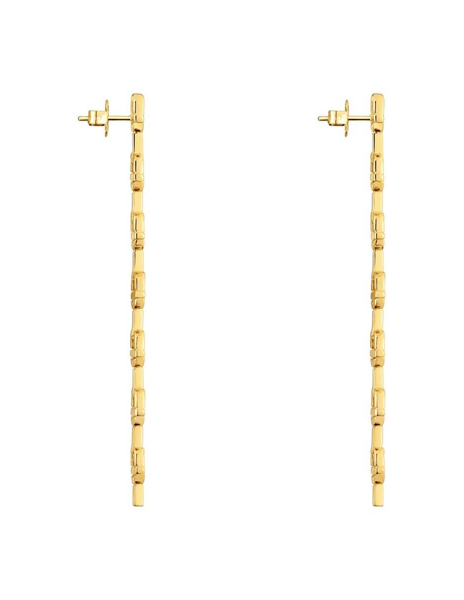 Aretes de eslabones de plata p 925 con acabado baño de oro 7