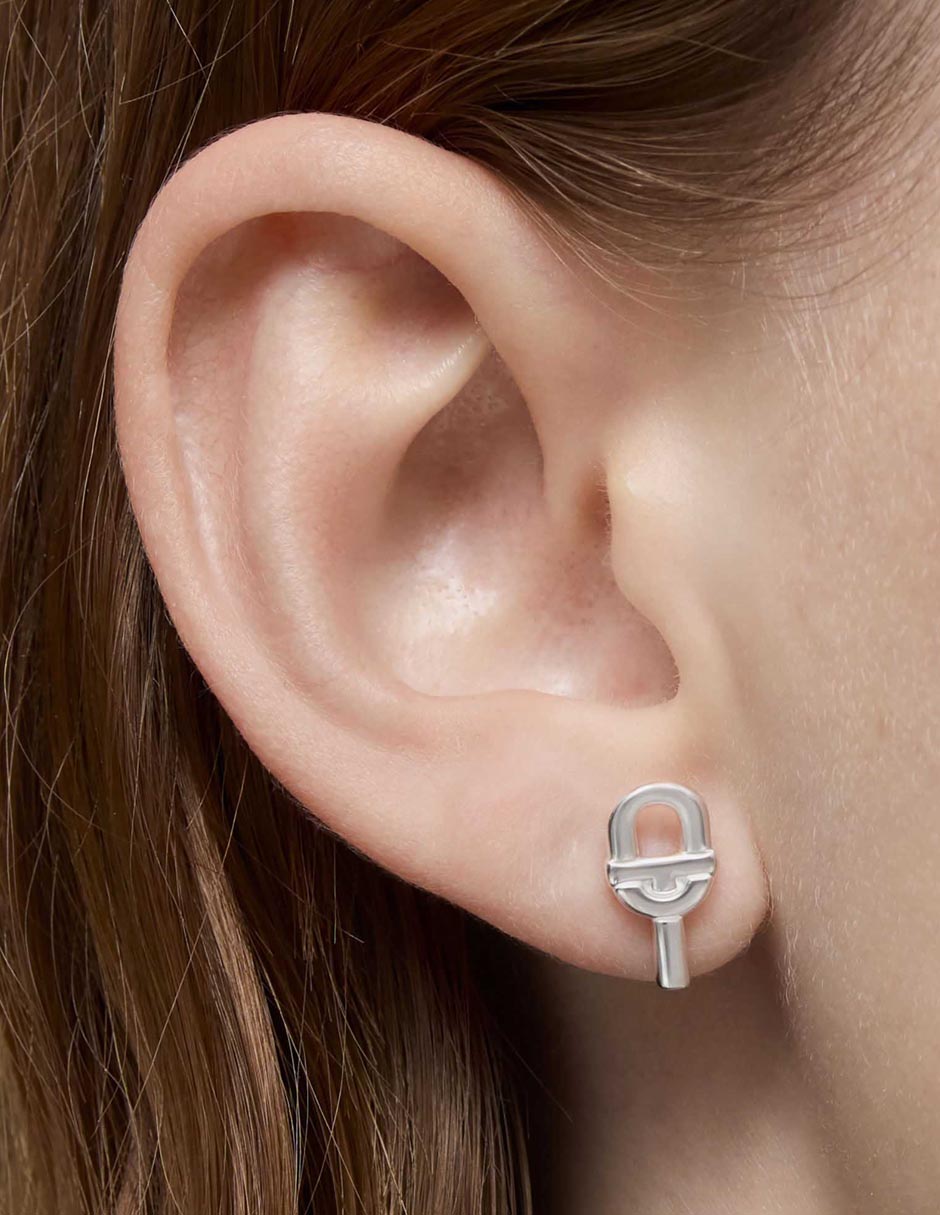 Aretes de eslabones Manifesto de plata P 925 con acabado brillante 6