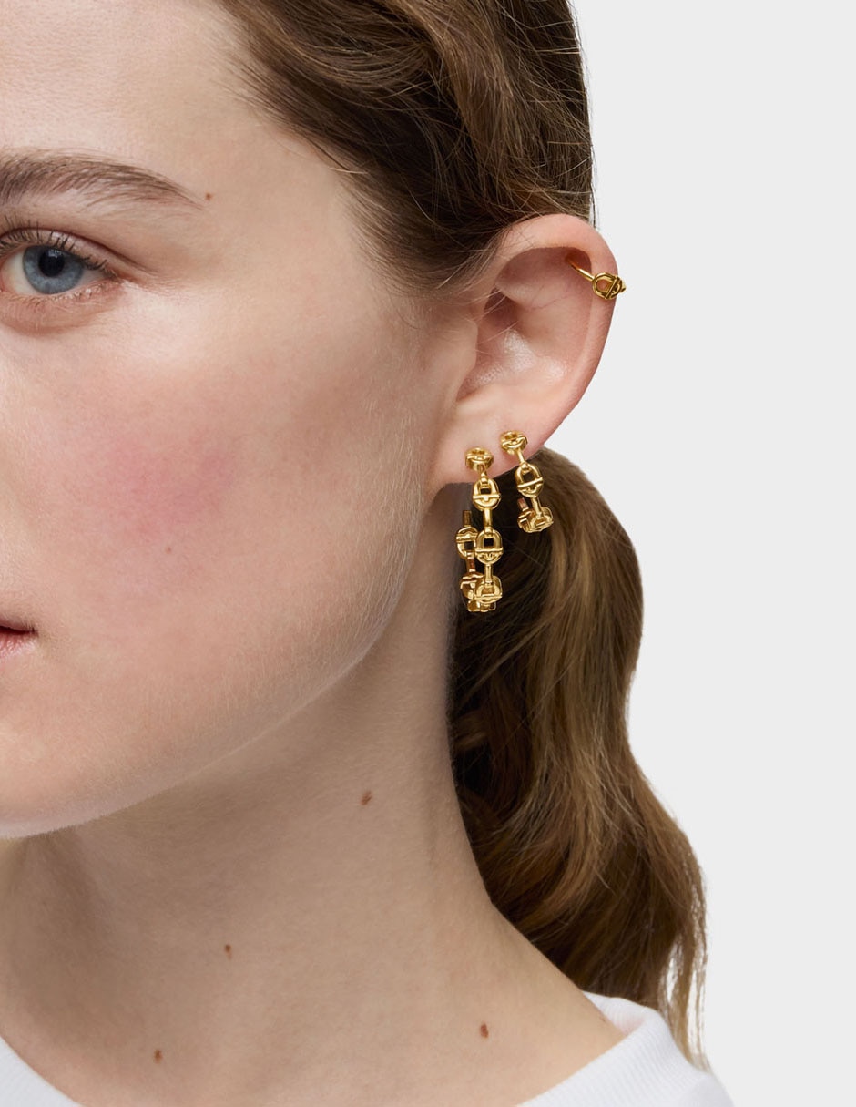 Aretes de plata P 925 con acabado baño de oro 10