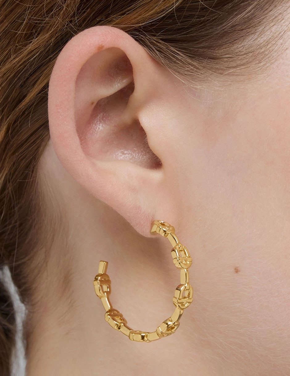 Aretes de plata P 925 con acabado baño de oro 11