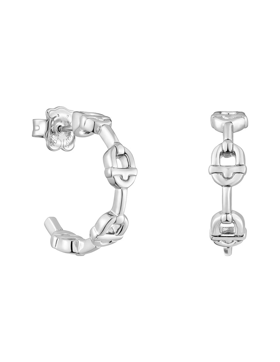 Aretes de aro circulares Manifesto de plata P 925 con acabado brillante Aretes de aro circulares Manifesto de plata P 925 con acabado brillante