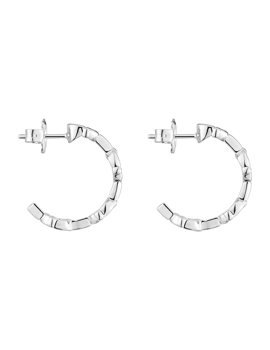Aretes de aro circulares Manifesto de plata P 925 con acabado brillante 2
