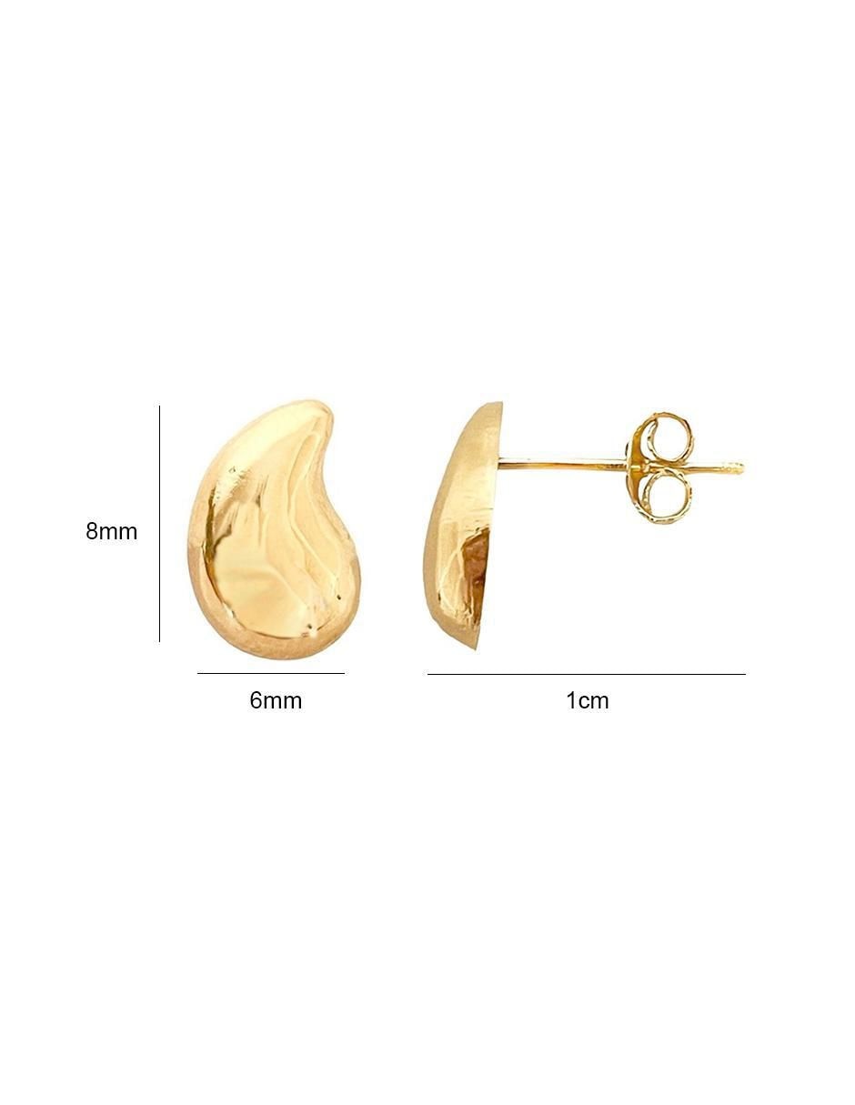 Broqueles de gota de oro con acabado brillante 5