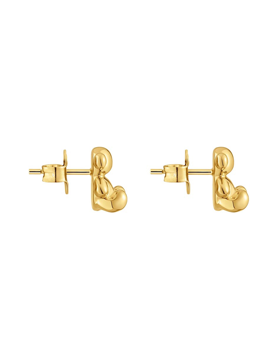 Broqueles de oso Bold Bear de plata P 925 con acabado baño de oro 3
