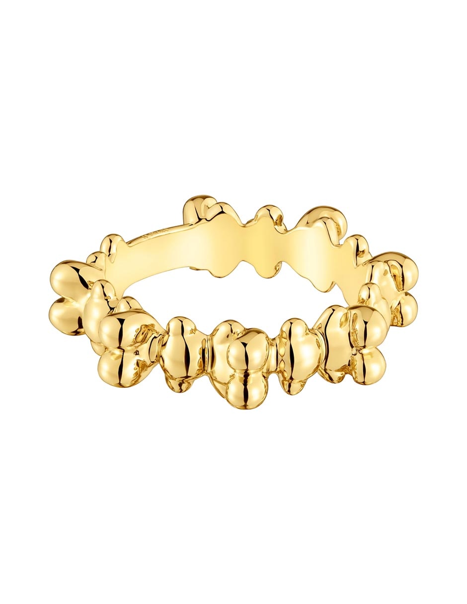 Anillo de oso Bold Bear de plata P 925 con acabado baño de oro 1