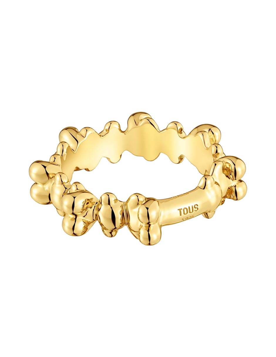Anillo de oso Bold Bear de plata P 925 con acabado baño de oro 5