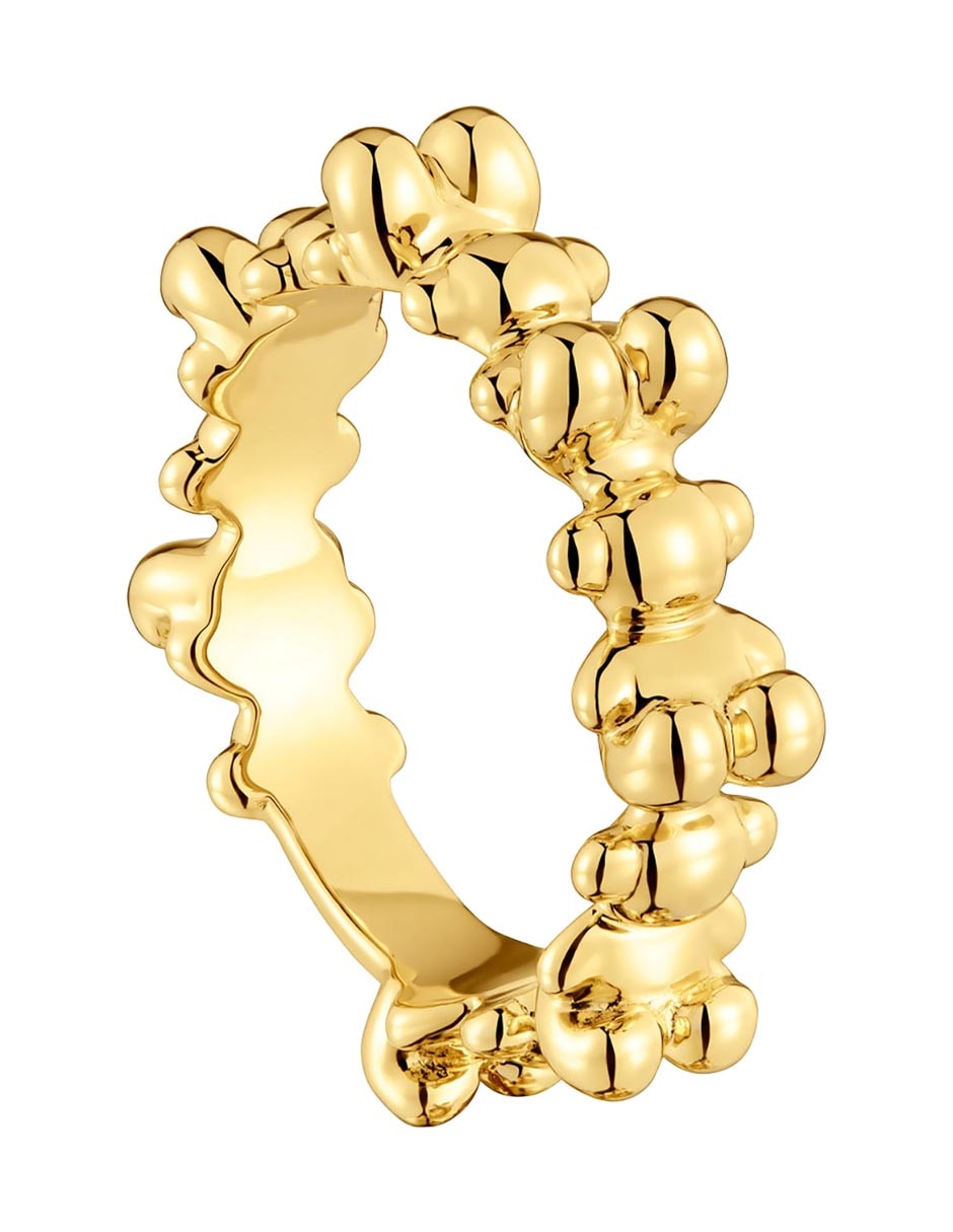 Anillo de oso Bold Bear de plata P 925 con acabado baño de oro 6