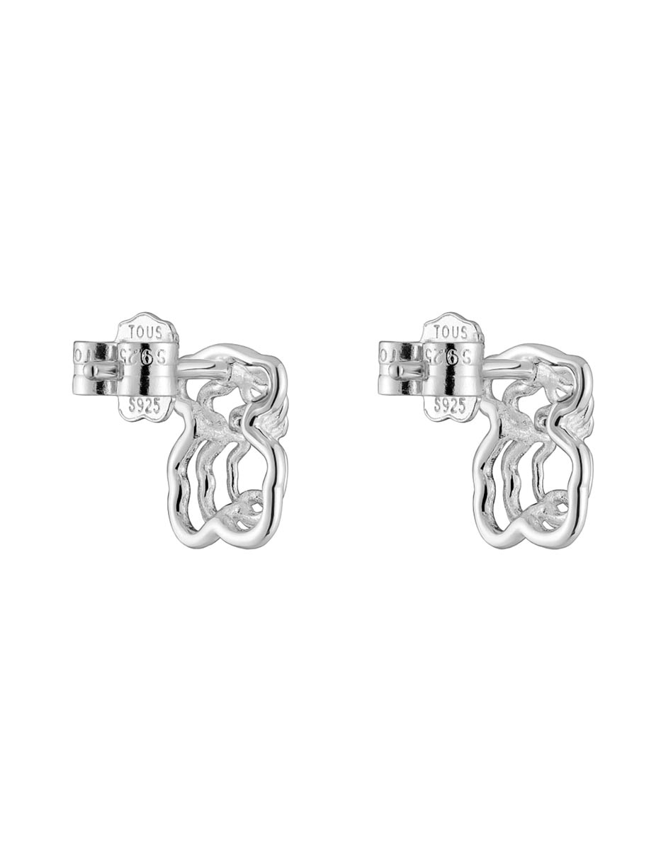Broqueles de oso Bickie de plata P 925 con acabado brillante 5