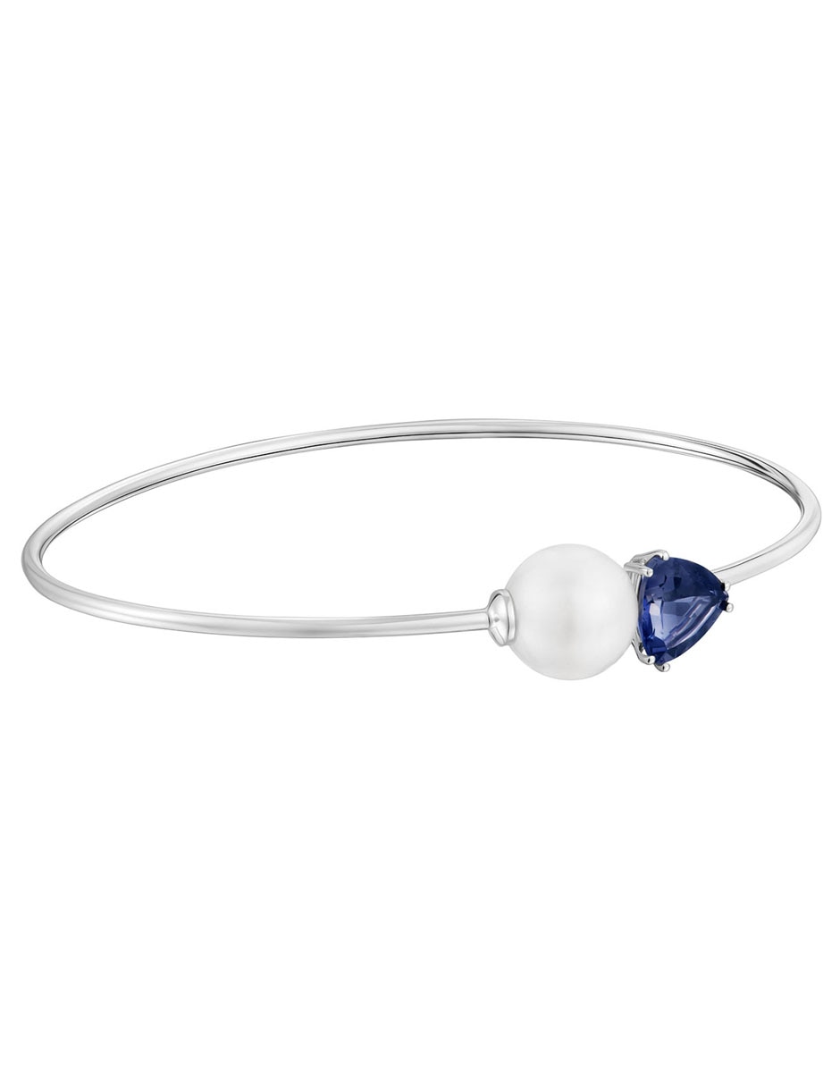 Pulsera de oro blanco con perla 18 k Ivette