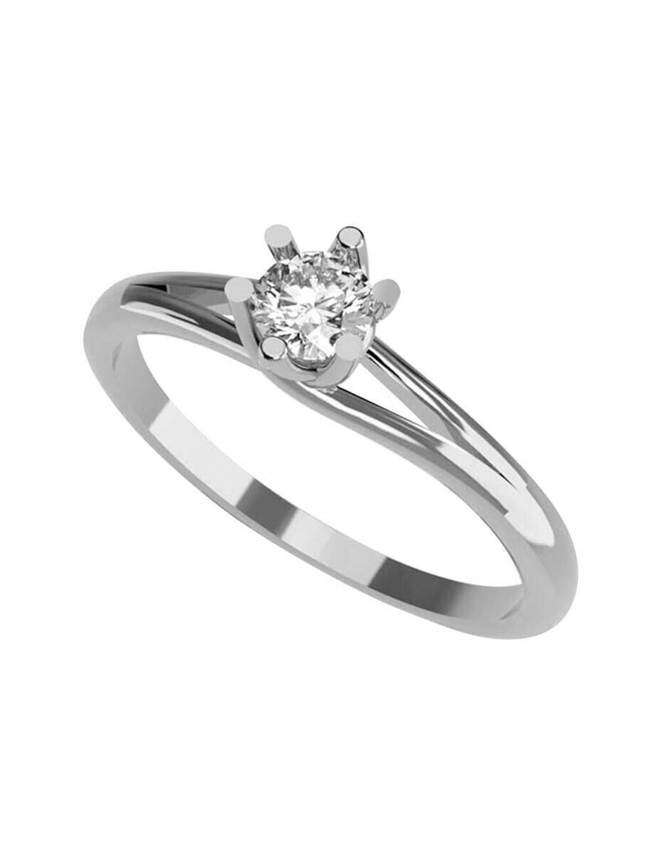 Anillo de compromiso de oro blanco 14 k diamante 1