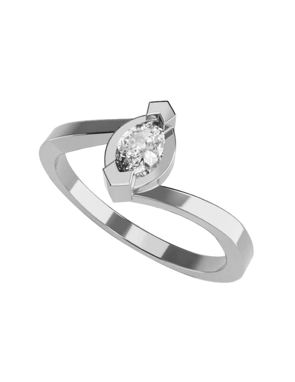 Anillo de compromiso de oro blanco 14 k diamante