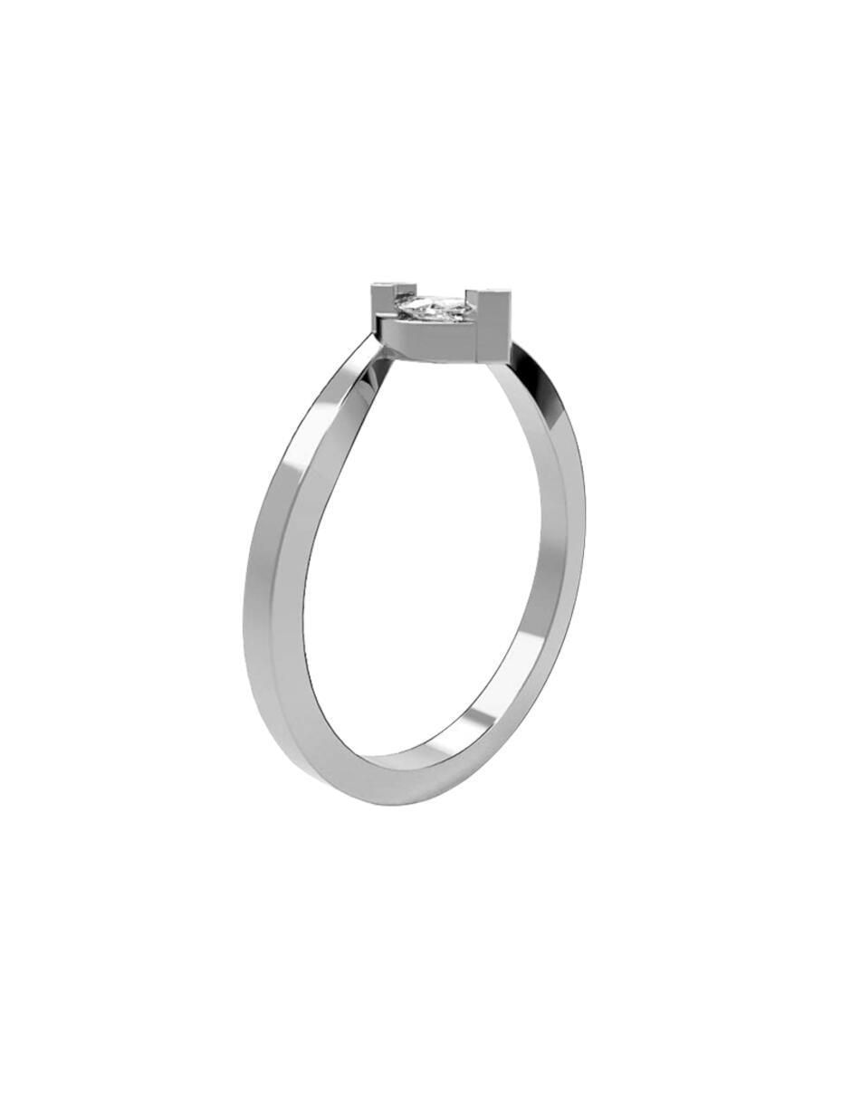 Anillo de compromiso de oro blanco 14 k diamante 2