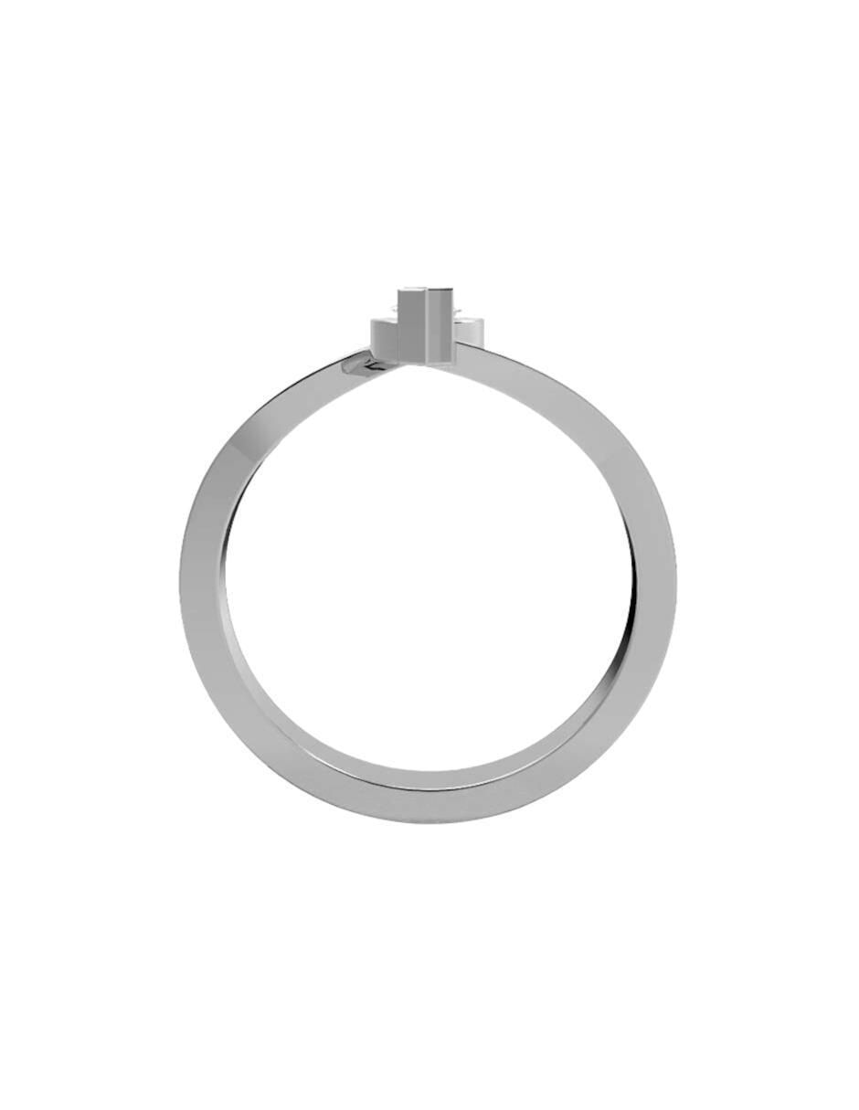Anillo de compromiso de oro blanco 14 k diamante 4